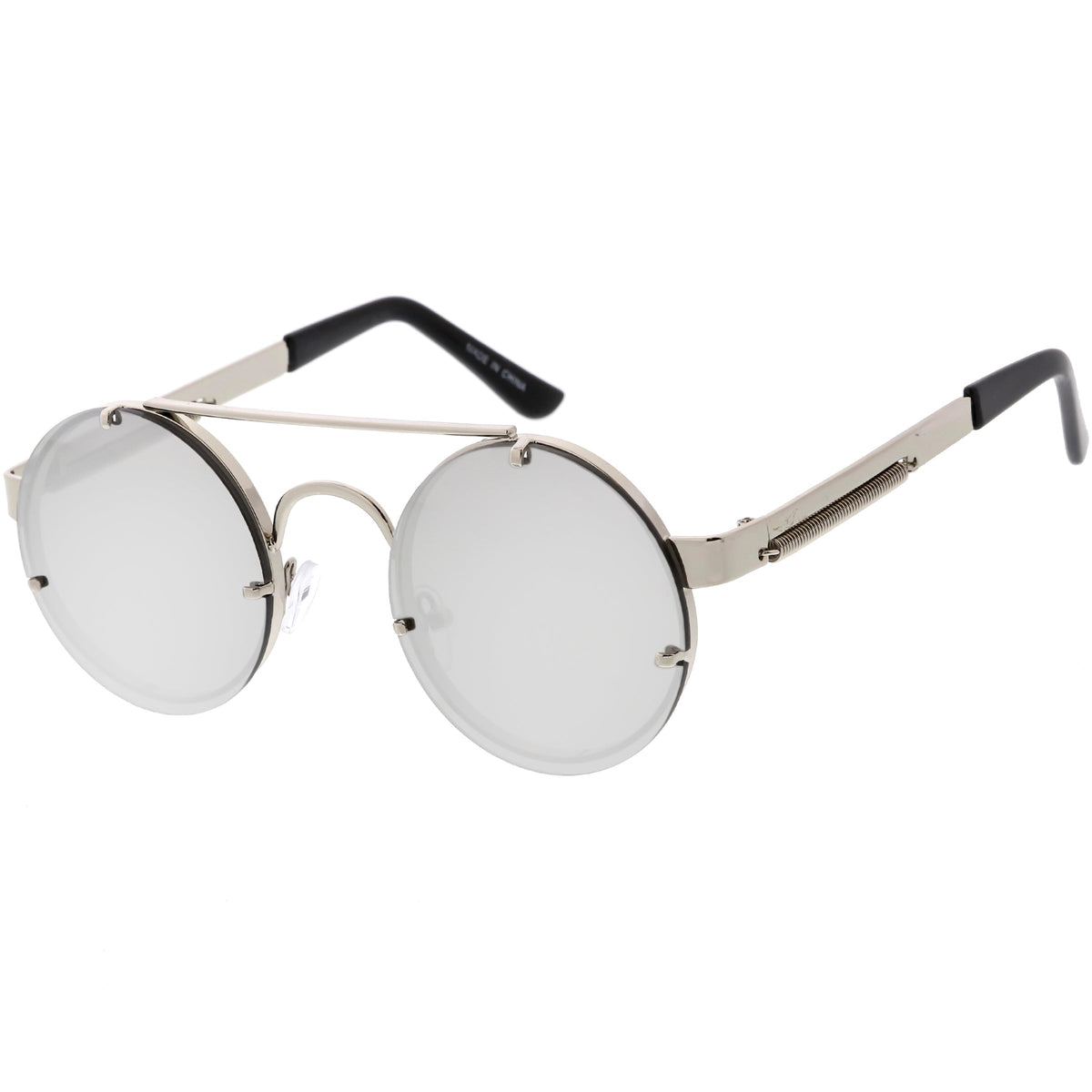 Retro Modern Steampunk Round Spring Temple Sunglasses C957