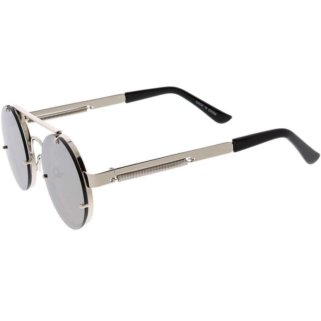 Retro Modern Steampunk Round Spring Temple Sunglasses C957