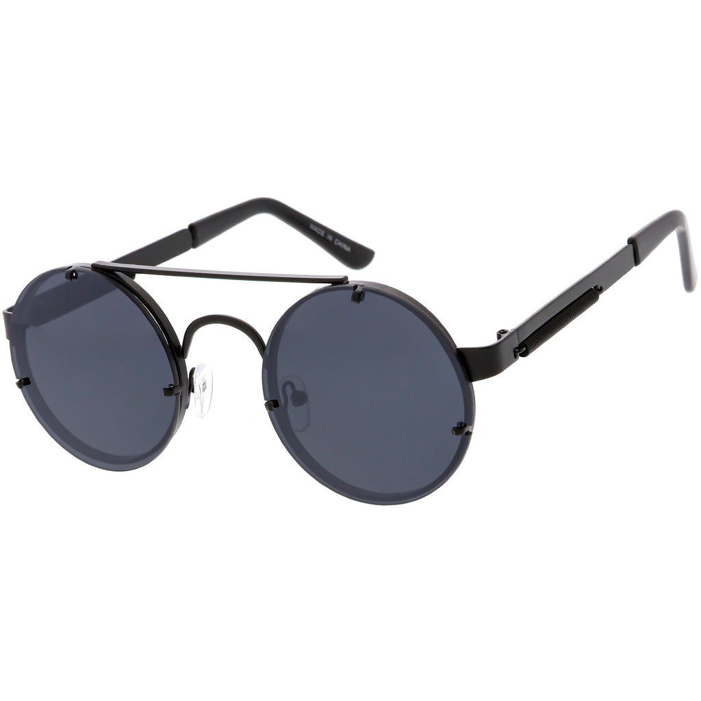 Retro Modern Steampunk Round Spring Temple Sunglasses C957