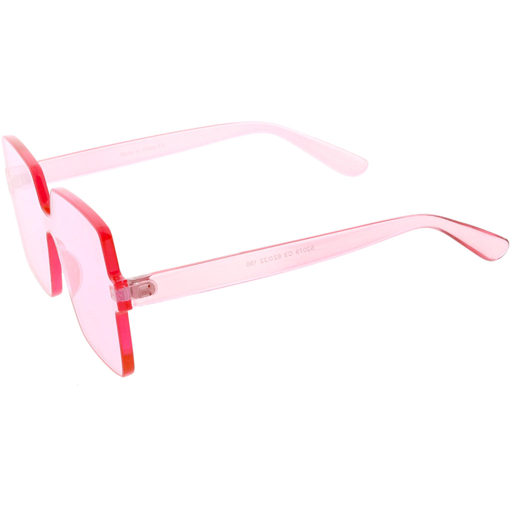 Large Retro Modern Square Mono Block Color Tone Sunglasses C961