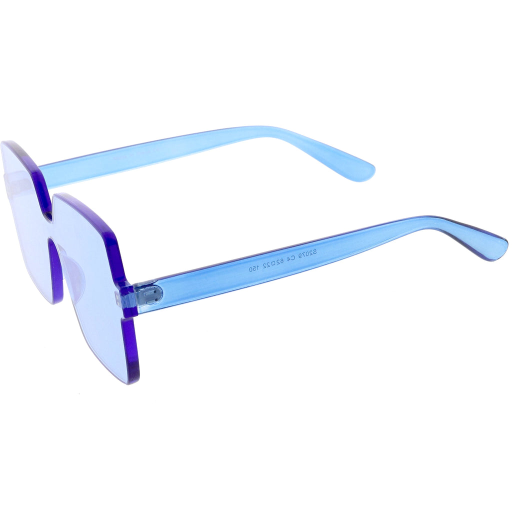 Large Retro Modern Square Mono Block Color Tone Sunglasses C961
