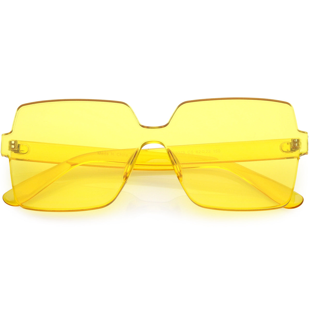 Large Retro Modern Square Mono Block Color Tone Sunglasses C961