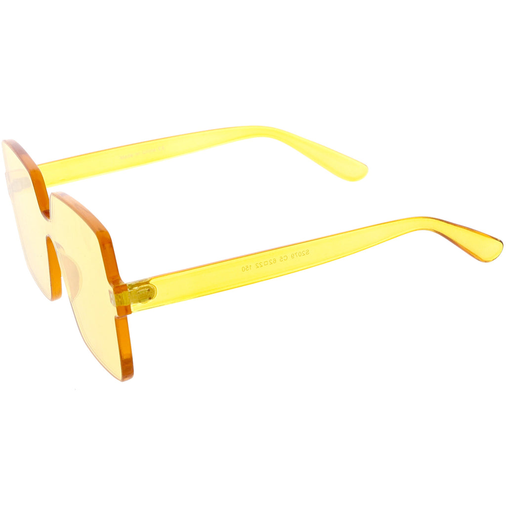 Large Retro Modern Square Mono Block Color Tone Sunglasses C961