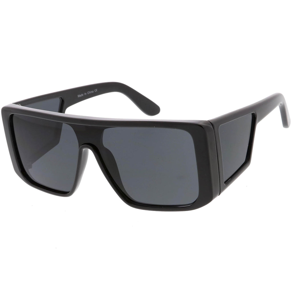 Oversize Retro Modern Square Side Window Shield Sunglasses C963