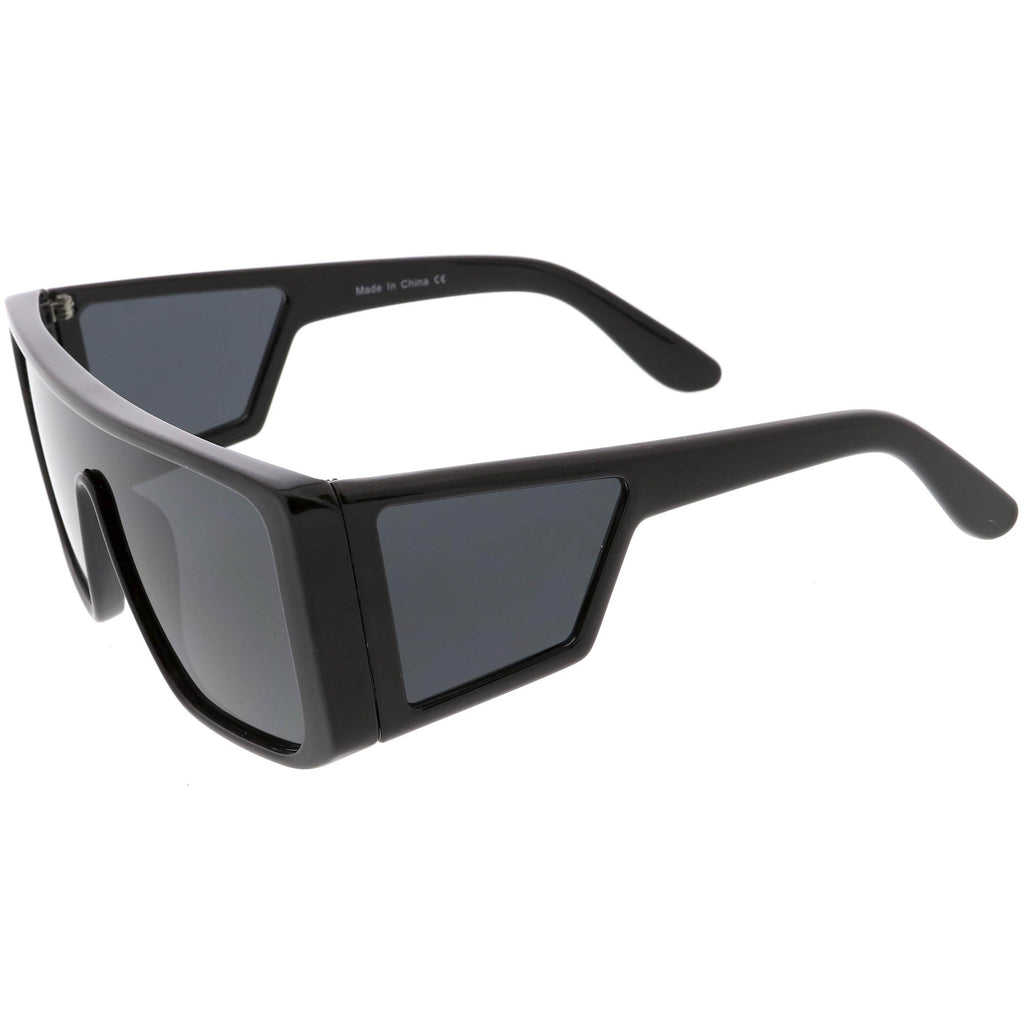 Oversize Retro Modern Square Side Window Shield Sunglasses C963
