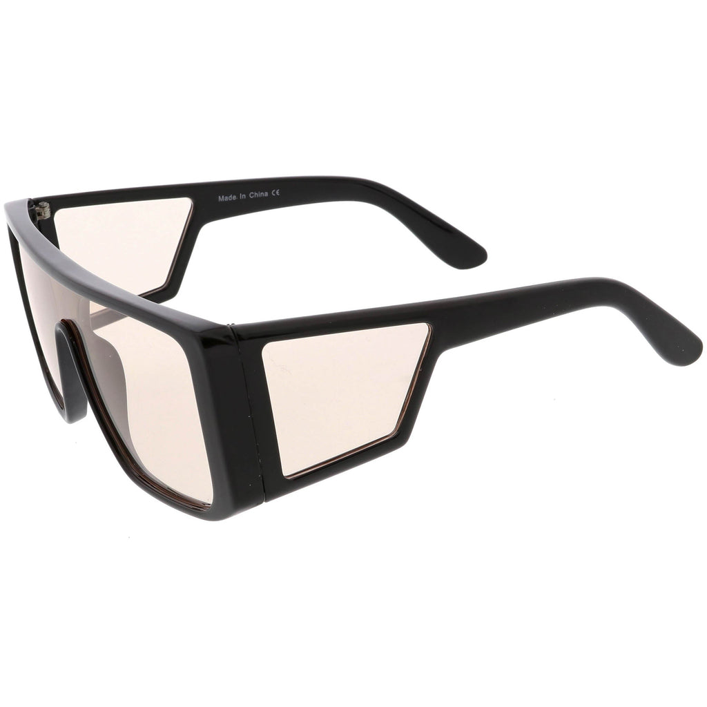 Oversize Retro Modern Square Side Window Shield Sunglasses C963