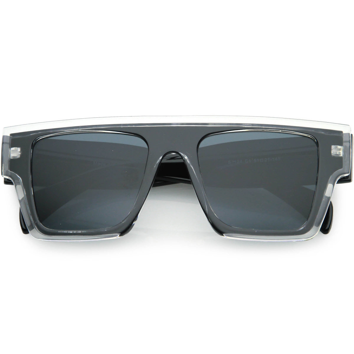 Colorful Translucent Frame Flat Top Retro Rectangle Sunglasses C964