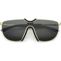 Futuristic Space Shield Metal One Piece Aviator Sunglasses C965