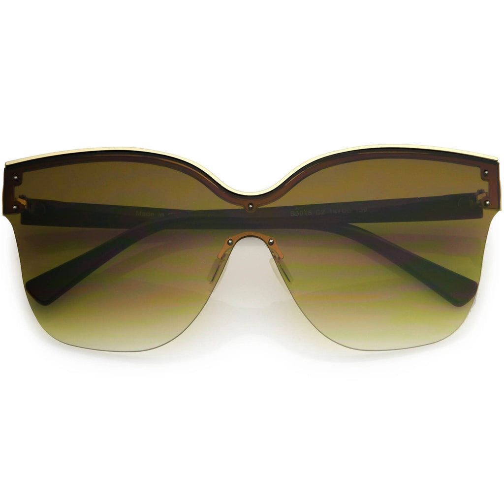 Oversize Modern Women's Shield Mono Lens Cat Eye Sunglasses C967