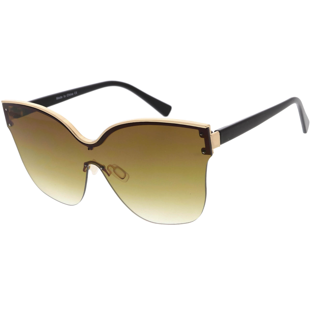 Oversize Modern Women's Shield Mono Lens Cat Eye Sunglasses C967