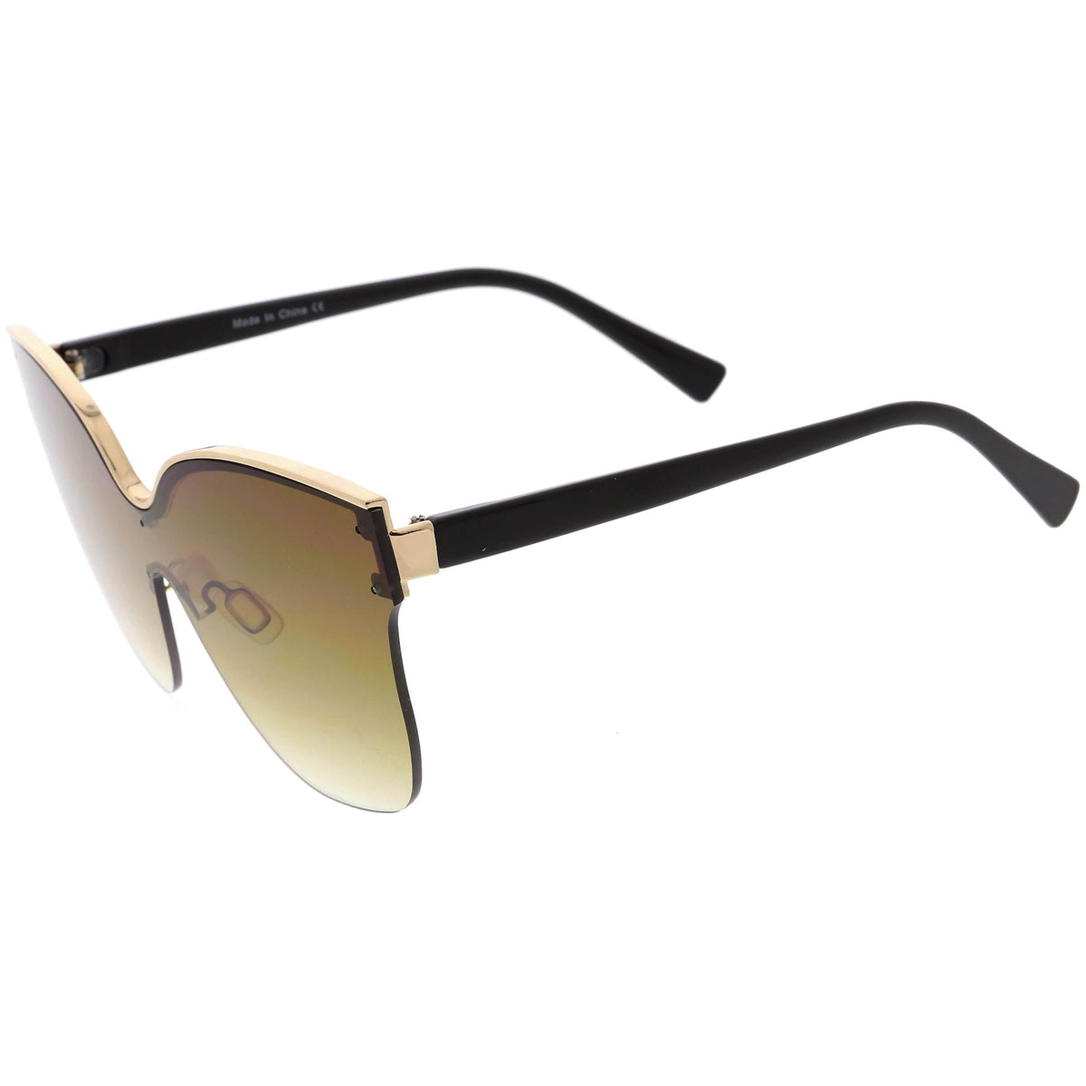 Oversize Modern Women's Shield Mono Lens Cat Eye Sunglasses C967