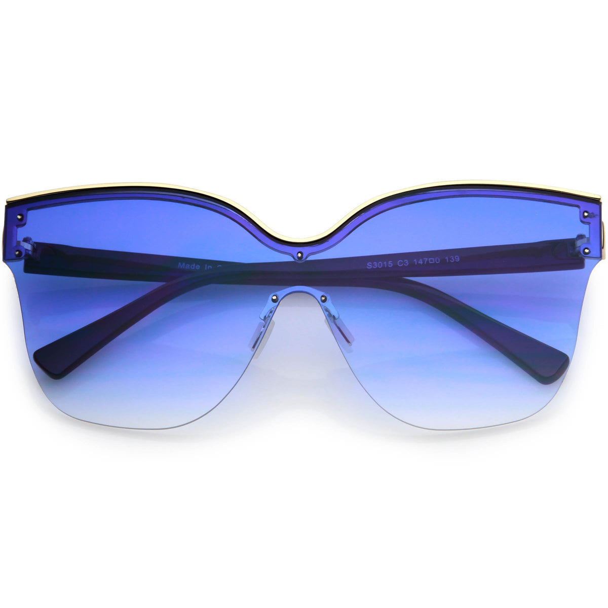 Oversize Modern Women's Shield Mono Lens Cat Eye Sunglasses C967