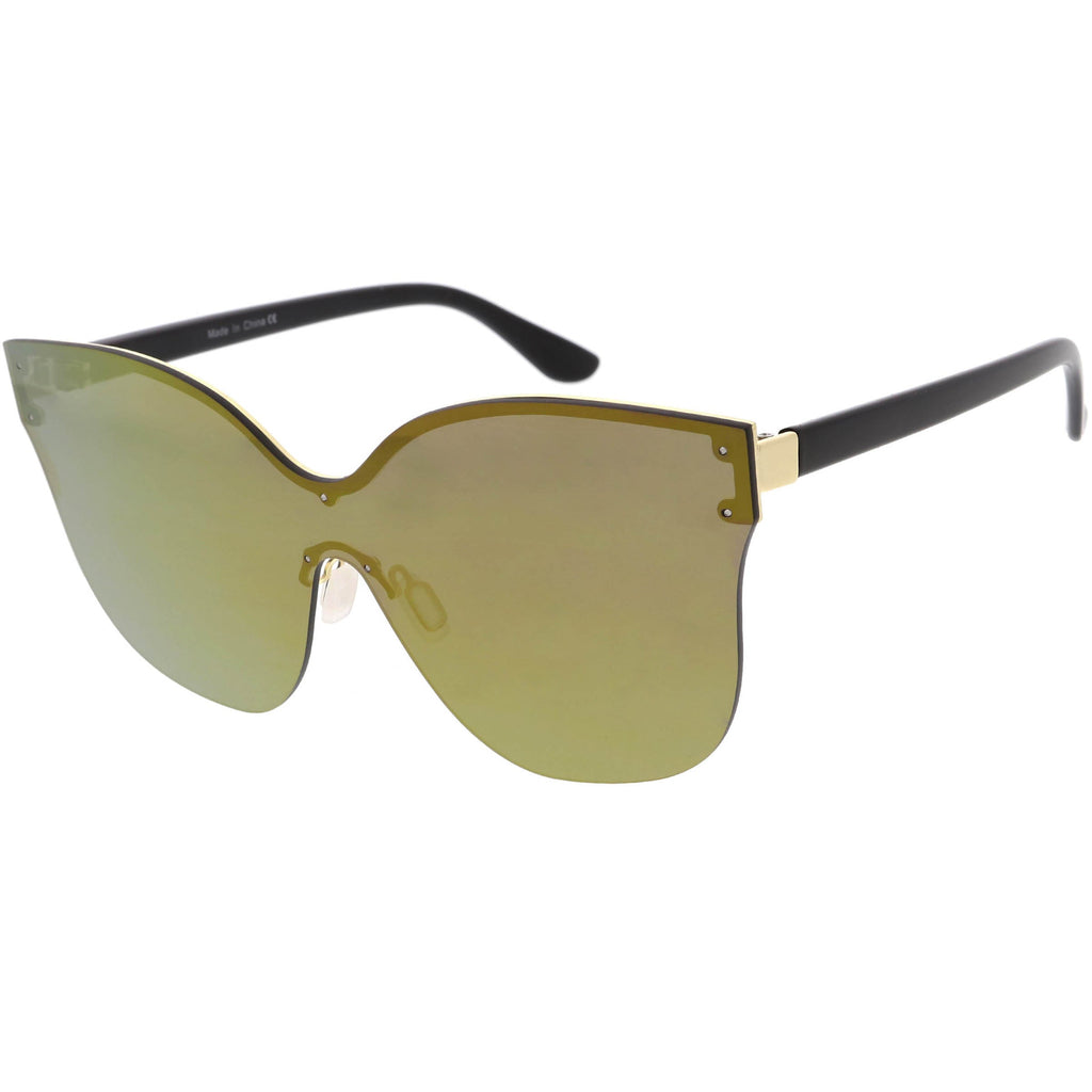 Oversize Modern Women's Shield Mono Lens Cat Eye Sunglasses C967