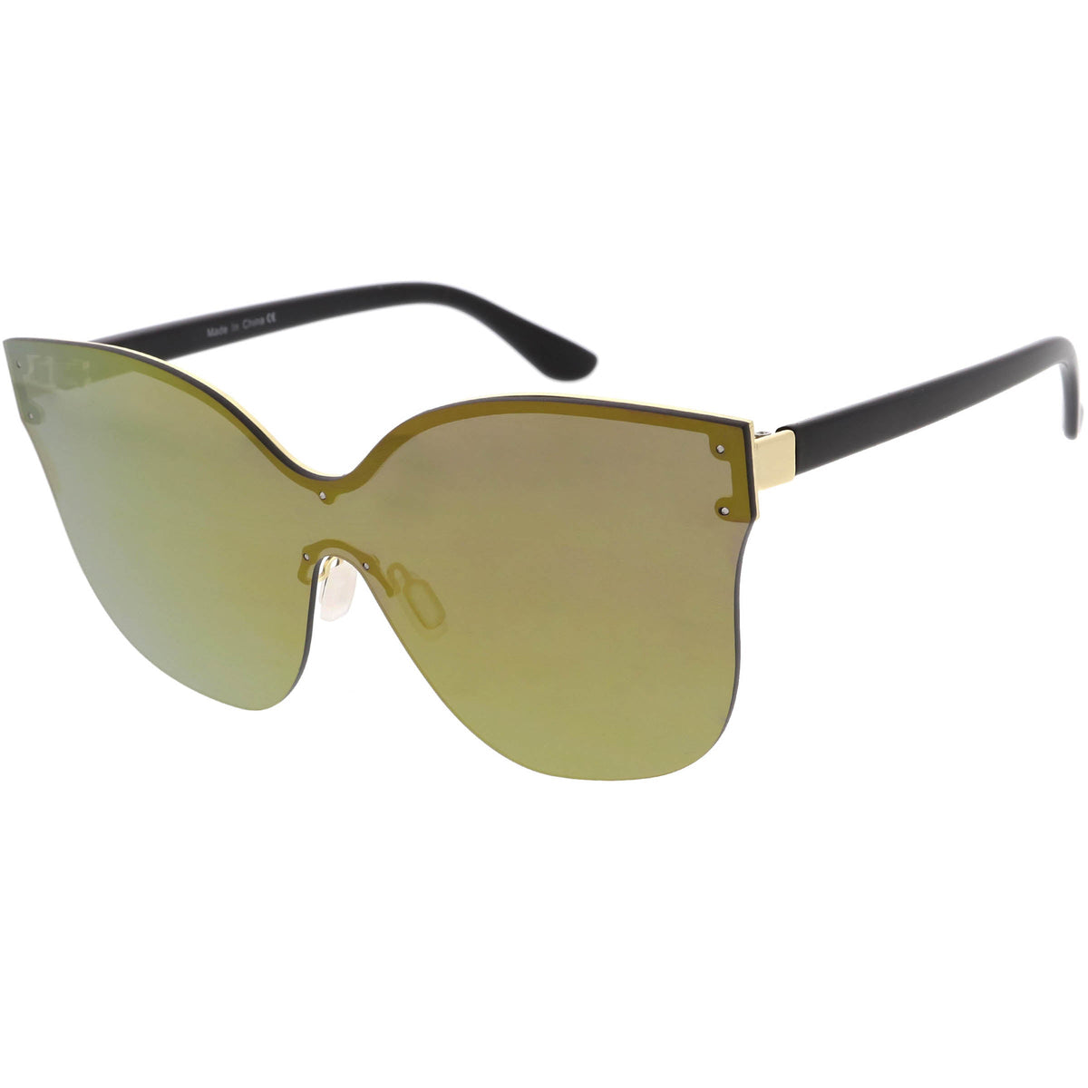Oversize Modern Women's Shield Mono Lens Cat Eye Sunglasses C967