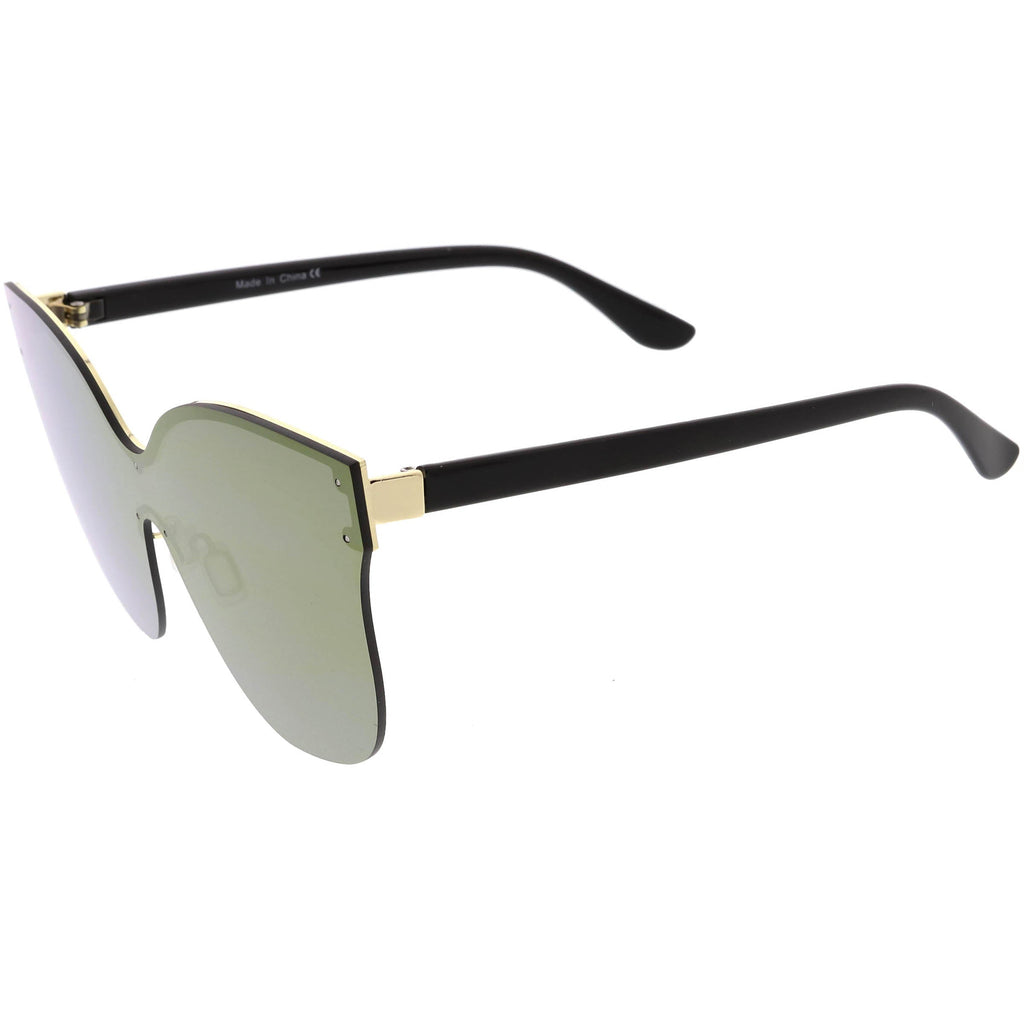 Oversize Modern Women's Shield Mono Lens Cat Eye Sunglasses C967