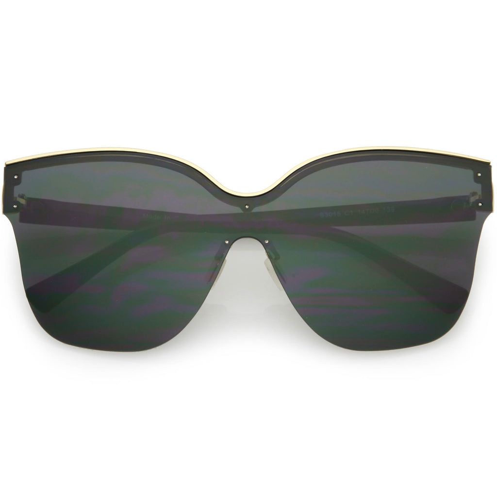 Oversize Modern Women's Shield Mono Lens Cat Eye Sunglasses C967