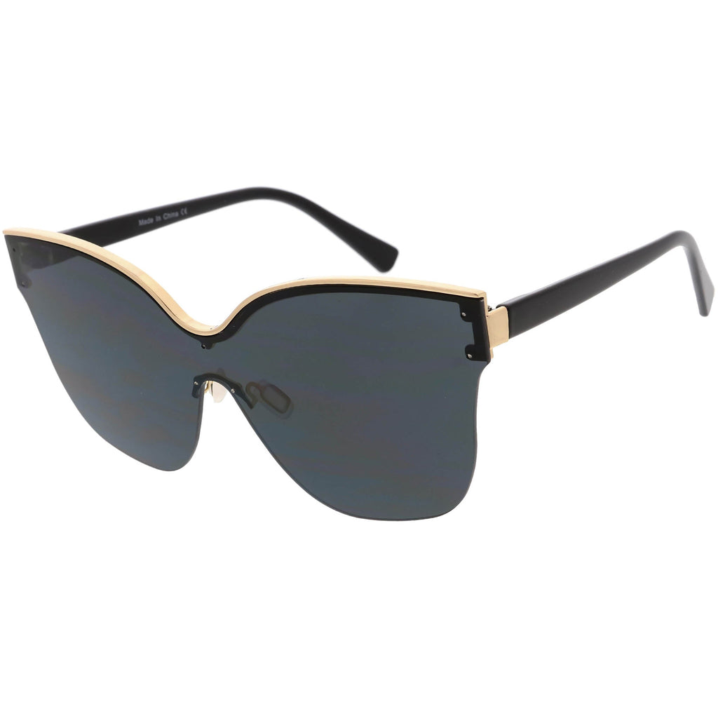 Oversize Modern Women's Shield Mono Lens Cat Eye Sunglasses C967
