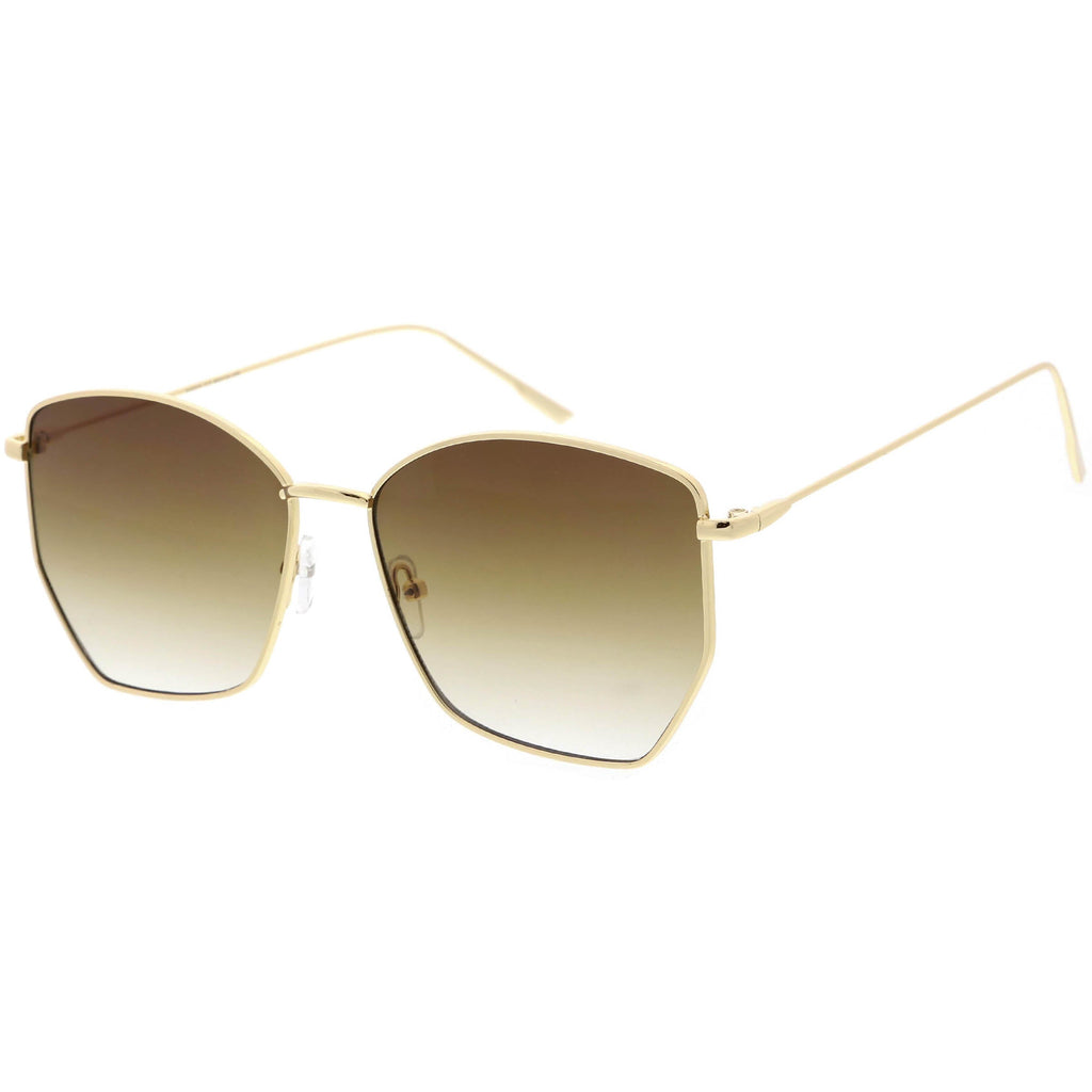 Women's Modern Geometric Thin Metal Frame Sunglasses C968