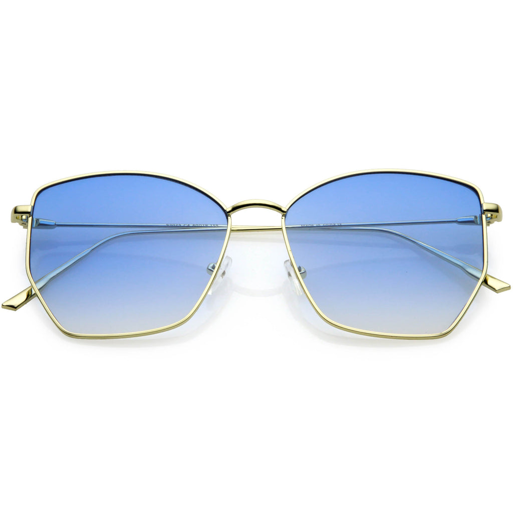 Women's Modern Geometric Thin Metal Frame Sunglasses C968