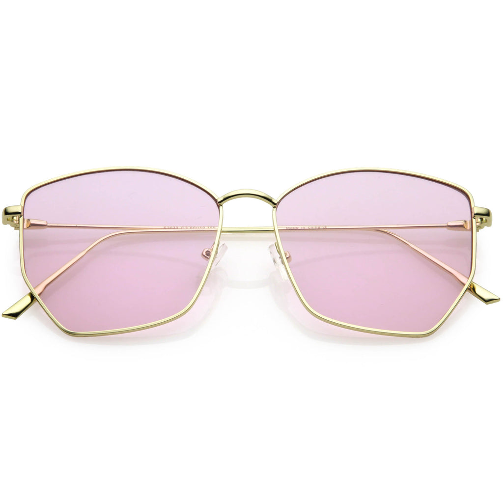 Women's Modern Geometric Thin Metal Frame Sunglasses C968