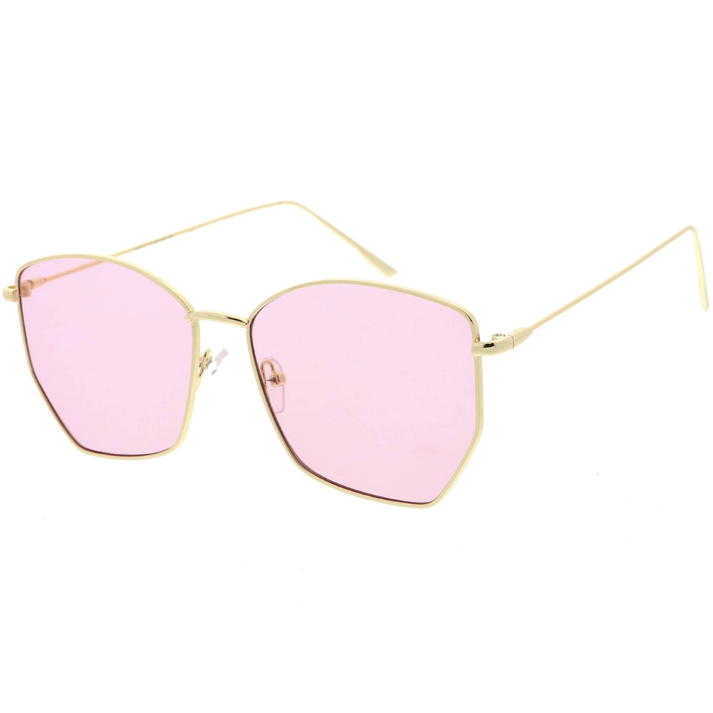 Women's Modern Geometric Thin Metal Frame Sunglasses C968