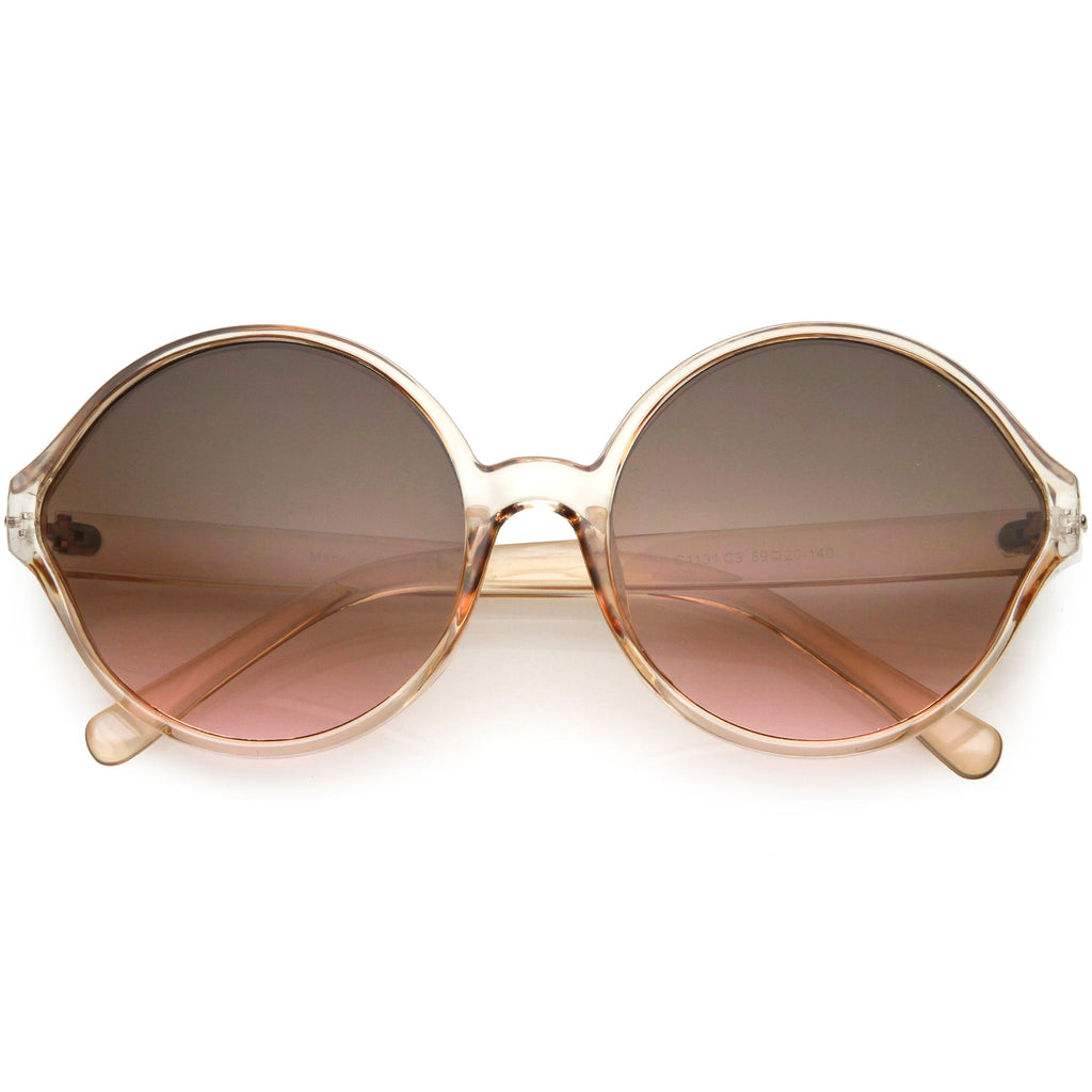 Women's Oversize Retro Disco Round Circle Translucent Sunglasses C984