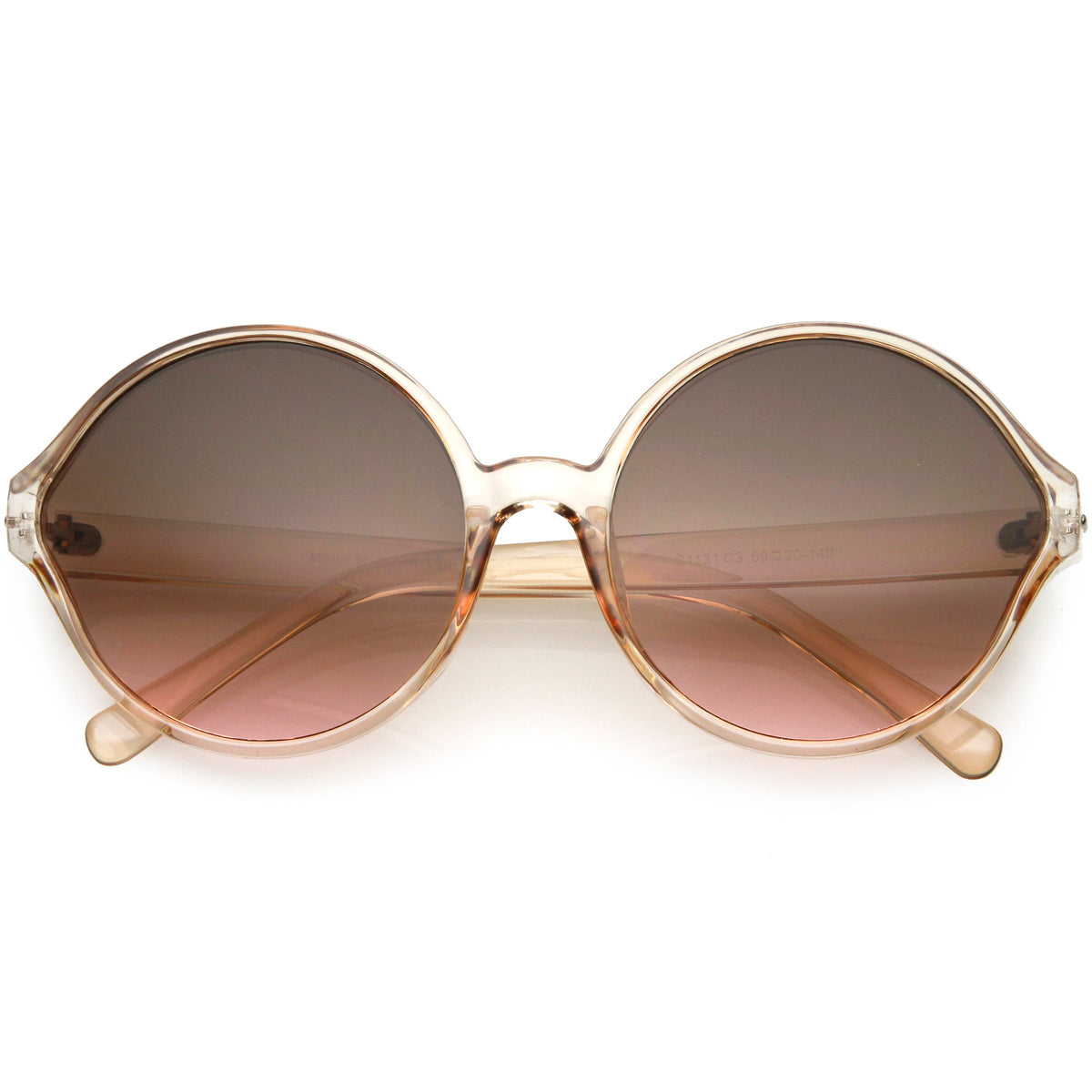 Women's Oversize Retro Disco Round Circle Translucent Sunglasses C984