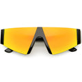 Modern Flat Top Blade Cut Color Mirrored Lens Shield Sunglasses C986