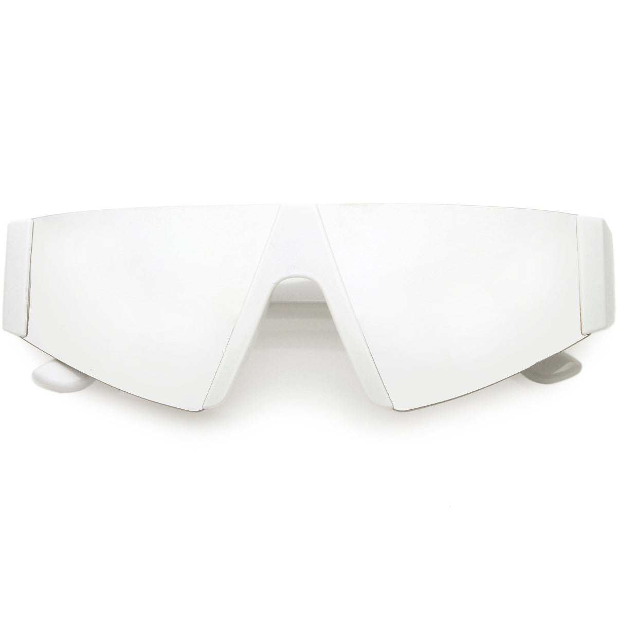 Modern Flat Top Blade Cut Color Mirrored Lens Shield Sunglasses C986