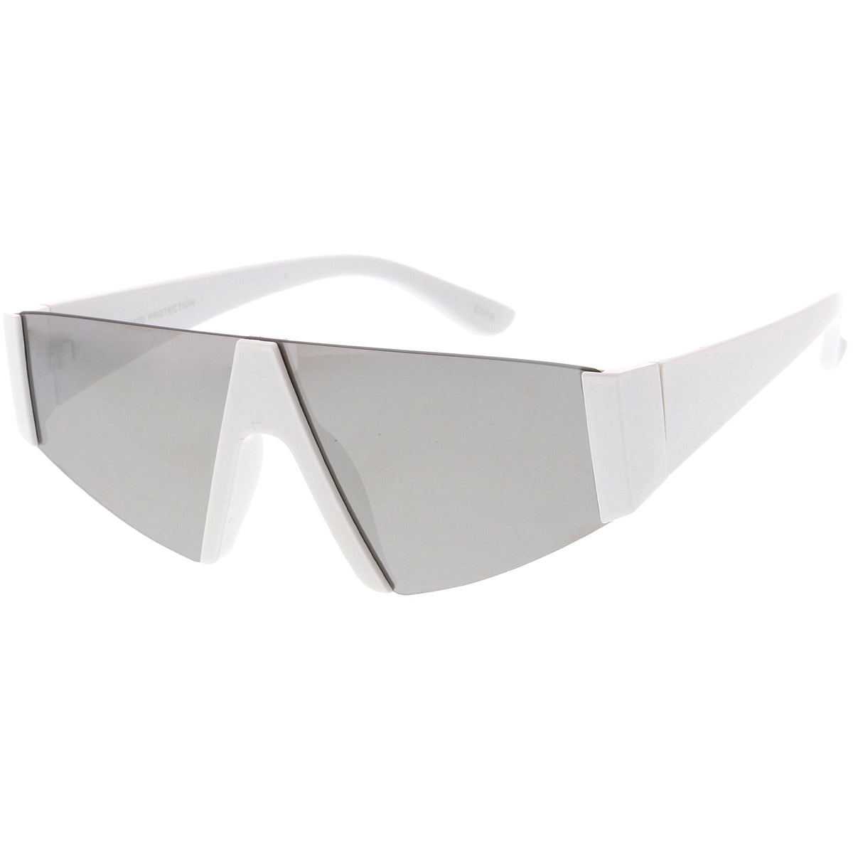 Modern Flat Top Blade Cut Color Mirrored Lens Shield Sunglasses C986