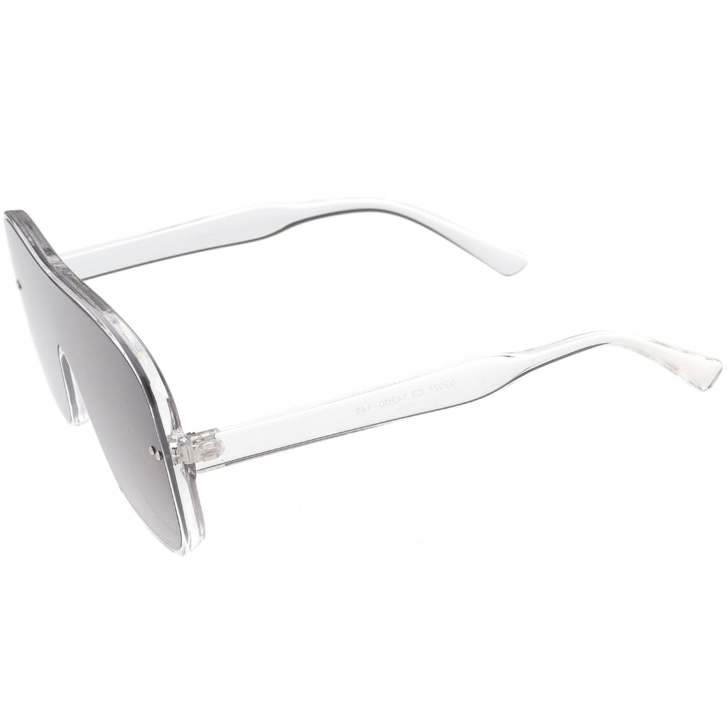 Oversize Retro Modern Disco Square Flat Lens Shield Sunglasses C988