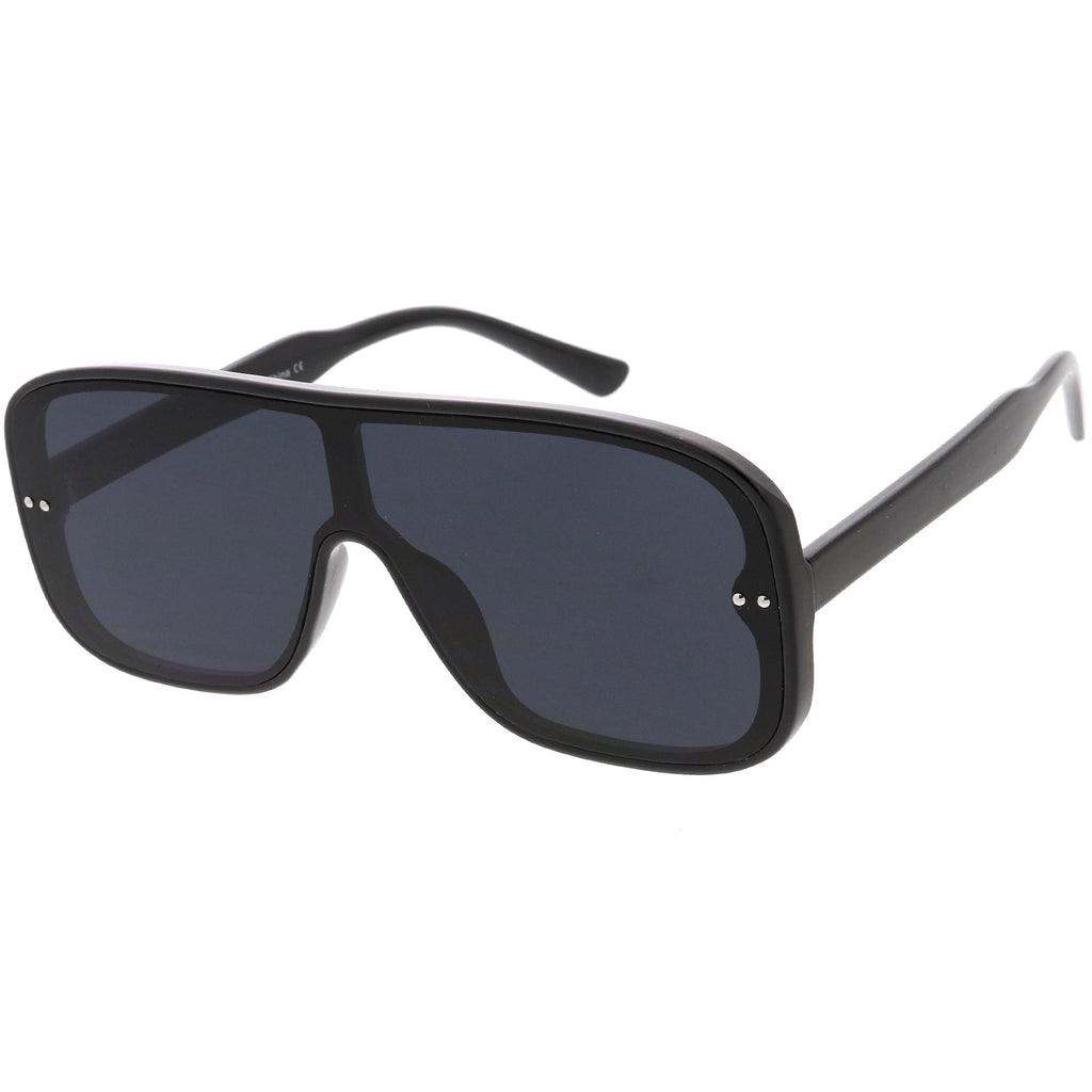 Oversize Retro Modern Disco Square Flat Lens Shield Sunglasses C988