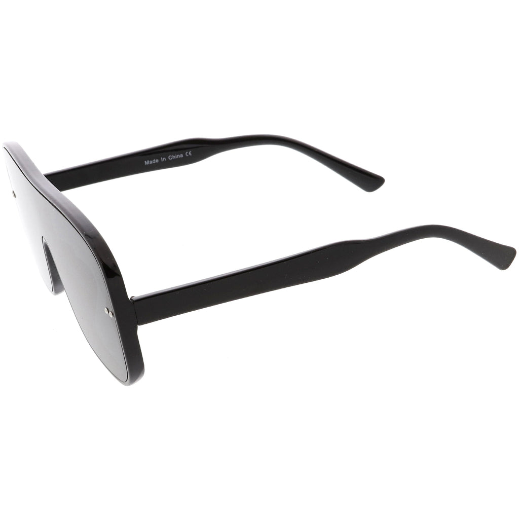 Oversize Retro Modern Disco Square Flat Lens Shield Sunglasses C988