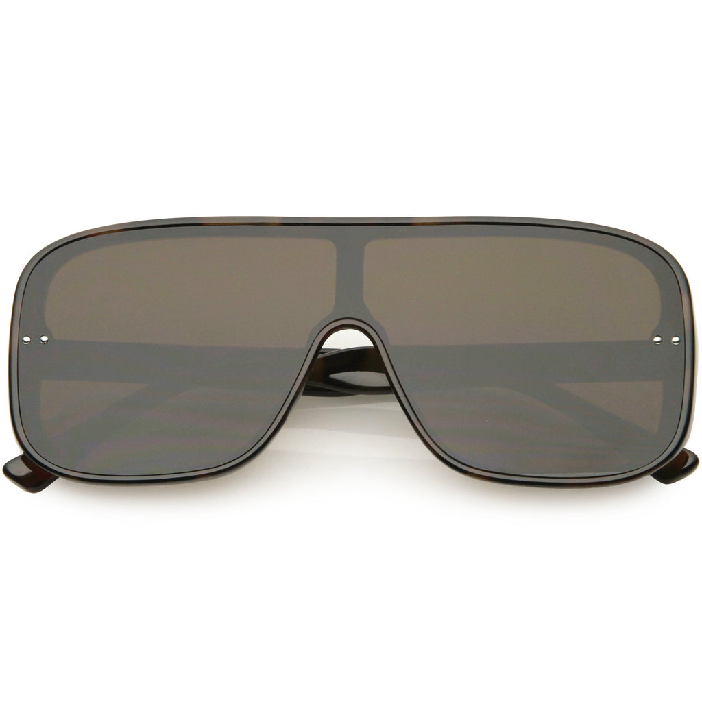 Oversize Retro Modern Disco Square Flat Lens Shield Sunglasses C988