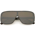 Oversize Retro Modern Disco Square Flat Lens Shield Sunglasses C988