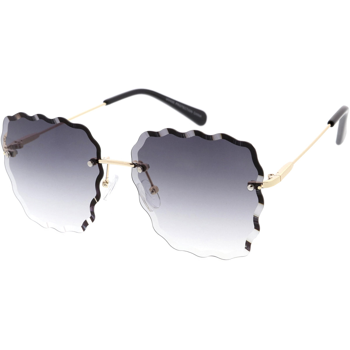 Women's Scalloped Gem Square Gradient Lens Sunglasses C989