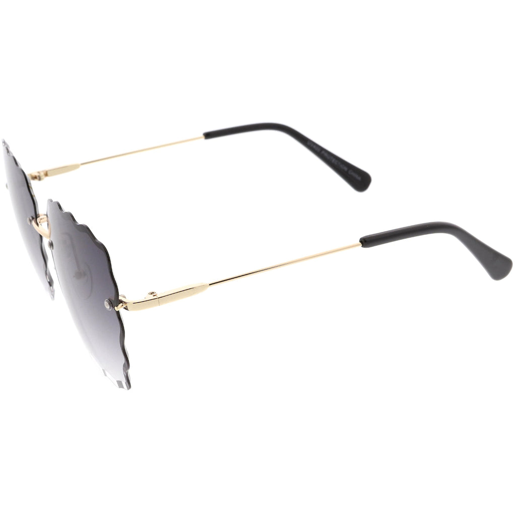 Women's Scalloped Gem Square Gradient Lens Sunglasses C989