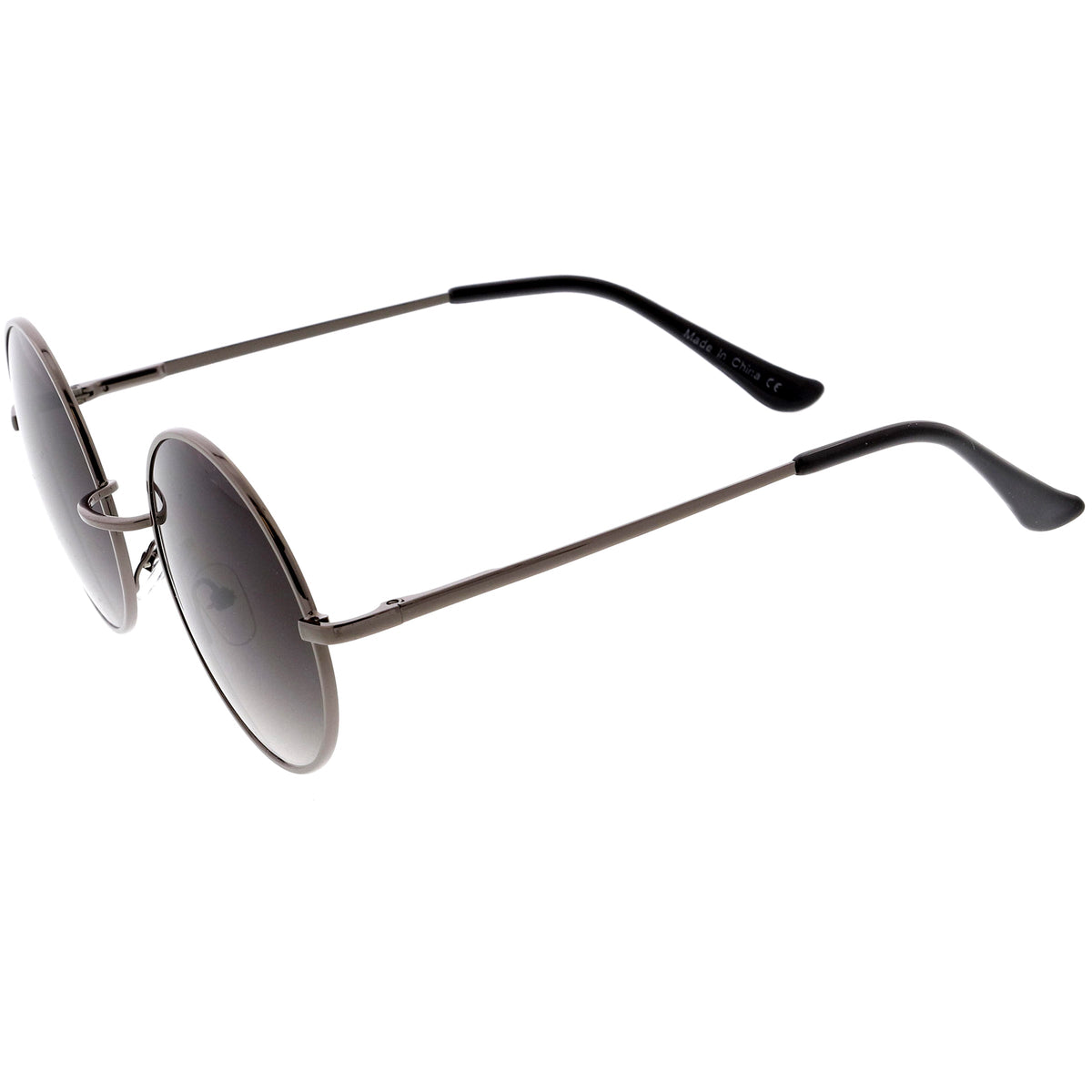 Medium Classic Lennon Style Gradient Colored Lens Thin Metal Frame Round Sunglasses 53mm C990