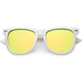 Large Classic Bold White Frame Flash Mirror Lens Horn Rimmed Sunglasses C996