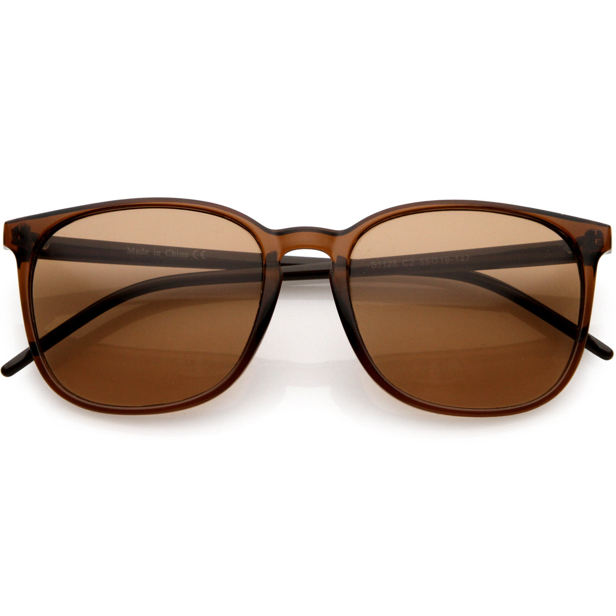 Thin Everyday Lightweight Oversize Horn Rimmed Sunglasses D006