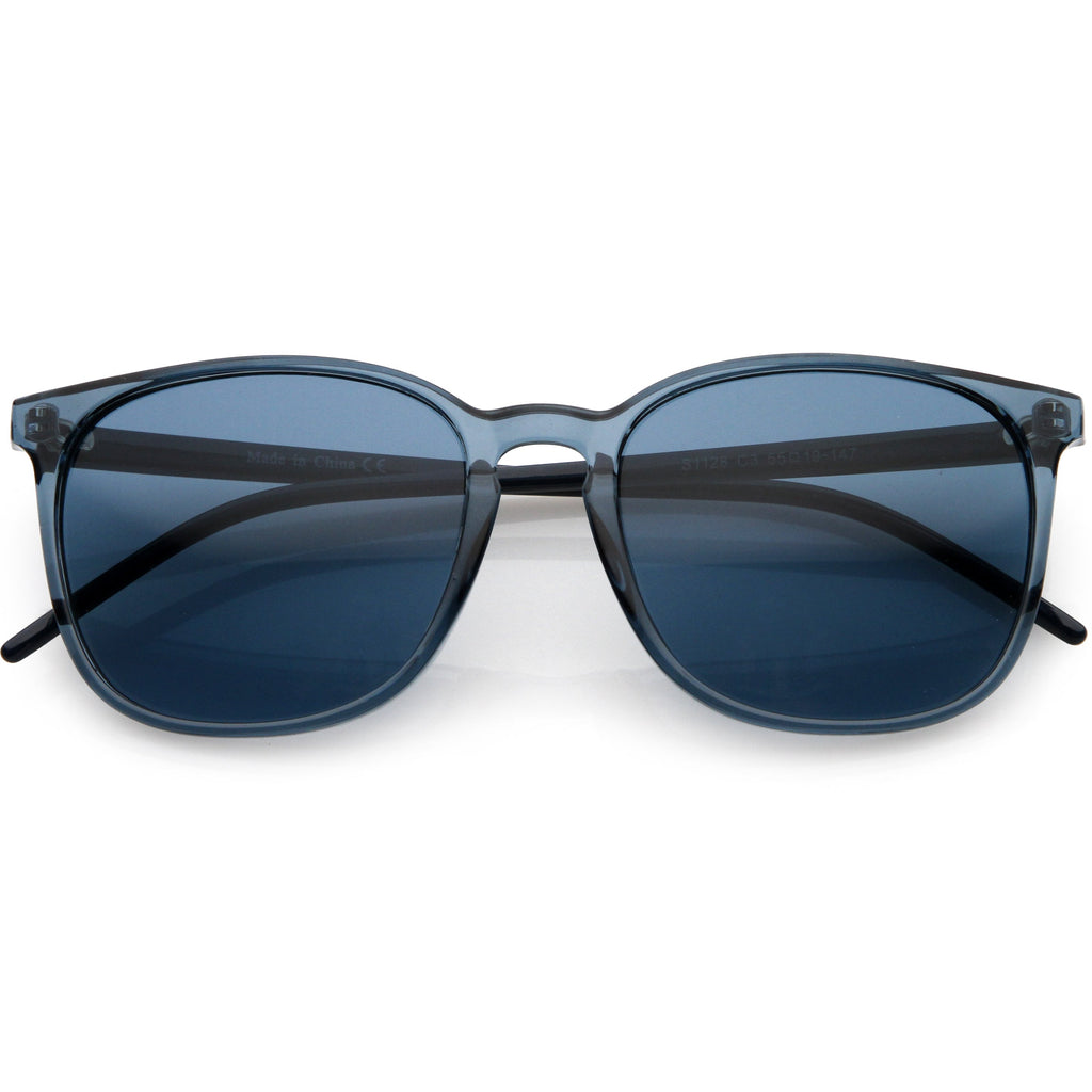 Thin Everyday Lightweight Oversize Horn Rimmed Sunglasses D006