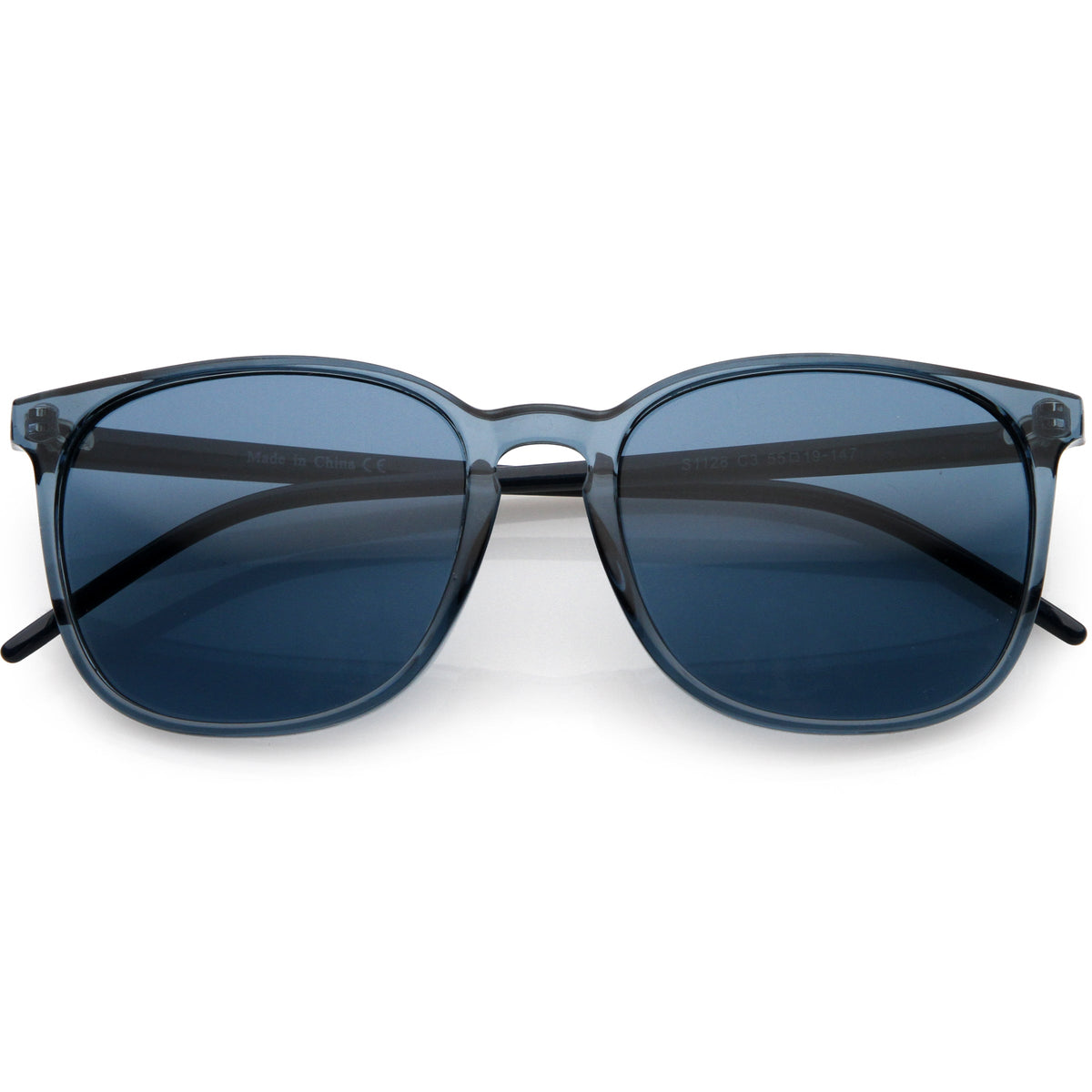 Thin Everyday Lightweight Oversize Horn Rimmed Sunglasses D006