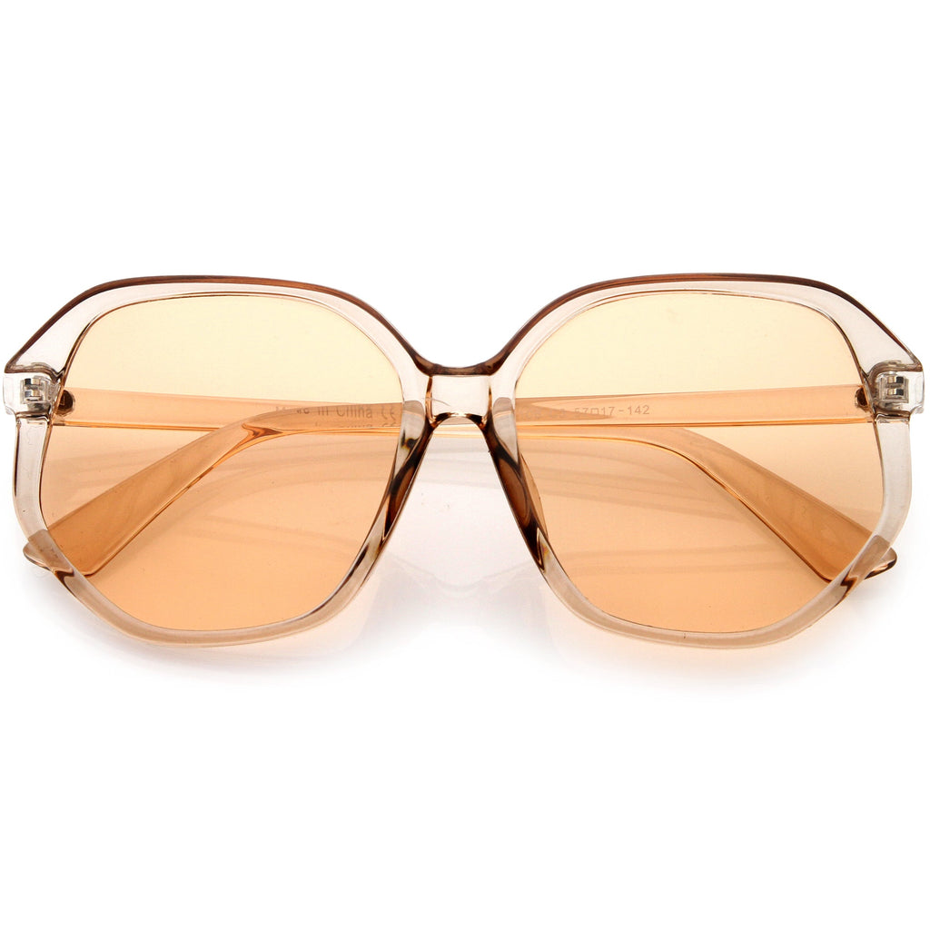 Retro Fab 70s Era Disco Oversize Square Hexagon Sunglasses D016