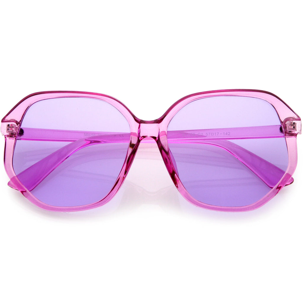 Retro Fab 70s Era Disco Oversize Square Hexagon Sunglasses D016