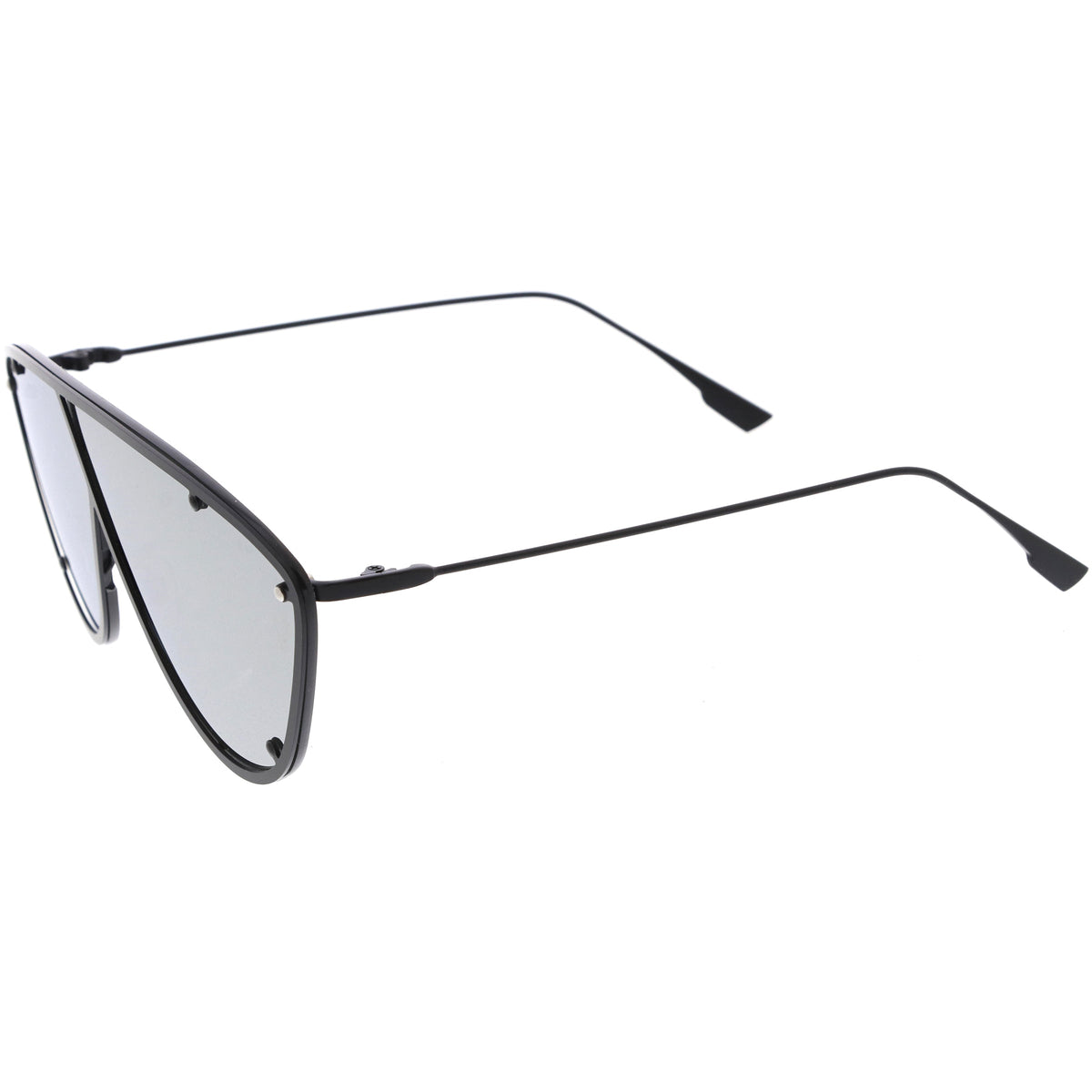 Luxe Studded Thin Metal Arms Modern Oversize Angular Aviator Sunglasses D025