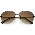 Luxe Oversize Semi-Rimless Bevelled Lens Square Aviator Sunglasses D028