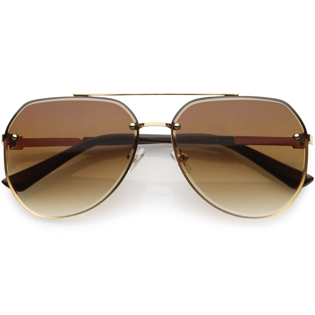 Luxe Rhinestones Temple Accent Bevelled Lens Square Sunglasses D029