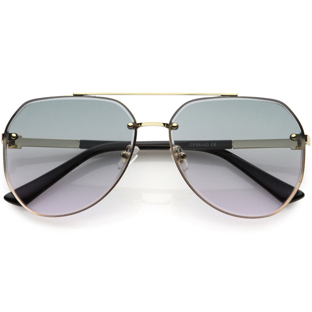 Luxe Rhinestones Temple Accent Bevelled Lens Square Sunglasses D029