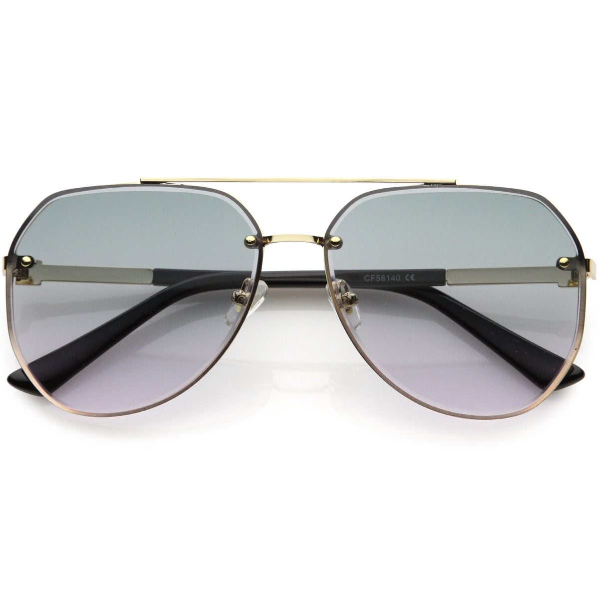 Luxe Rhinestones Temple Accent Bevelled Lens Square Sunglasses D029