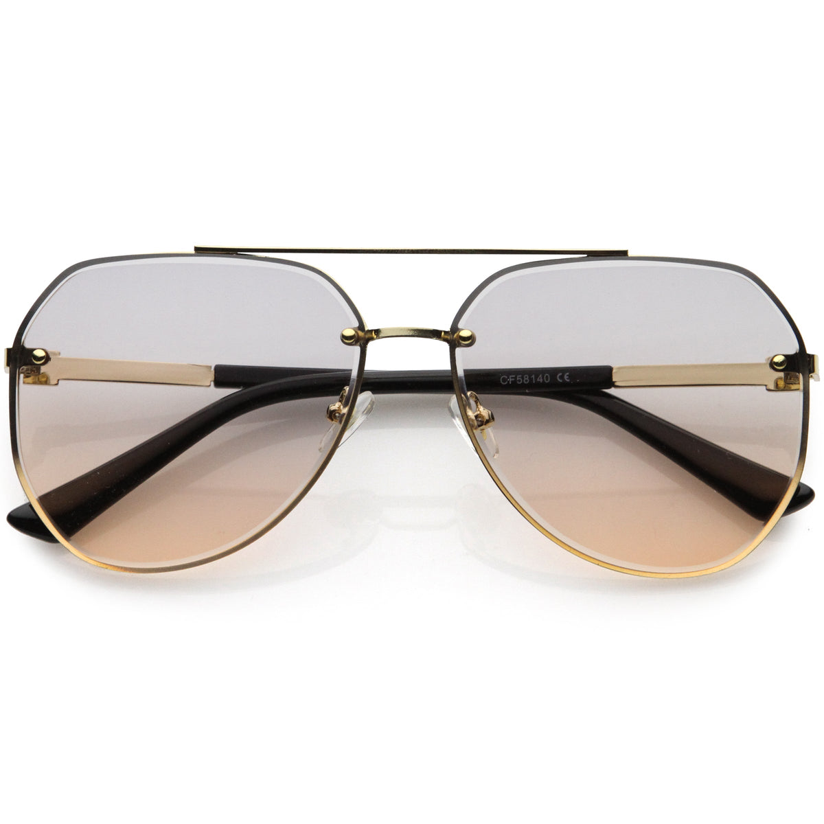 Luxe Rhinestones Temple Accent Bevelled Lens Square Sunglasses D029